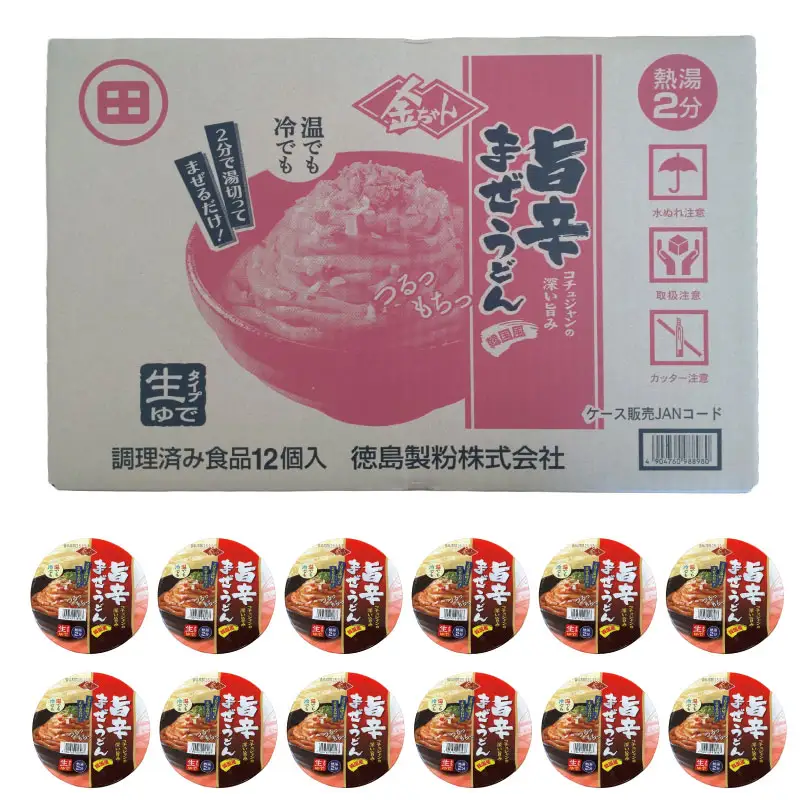 【夏季限定】徳島製粉　金ちゃん 旨辛まぜうどん （172g×12個入）インスタント うどん 生麺