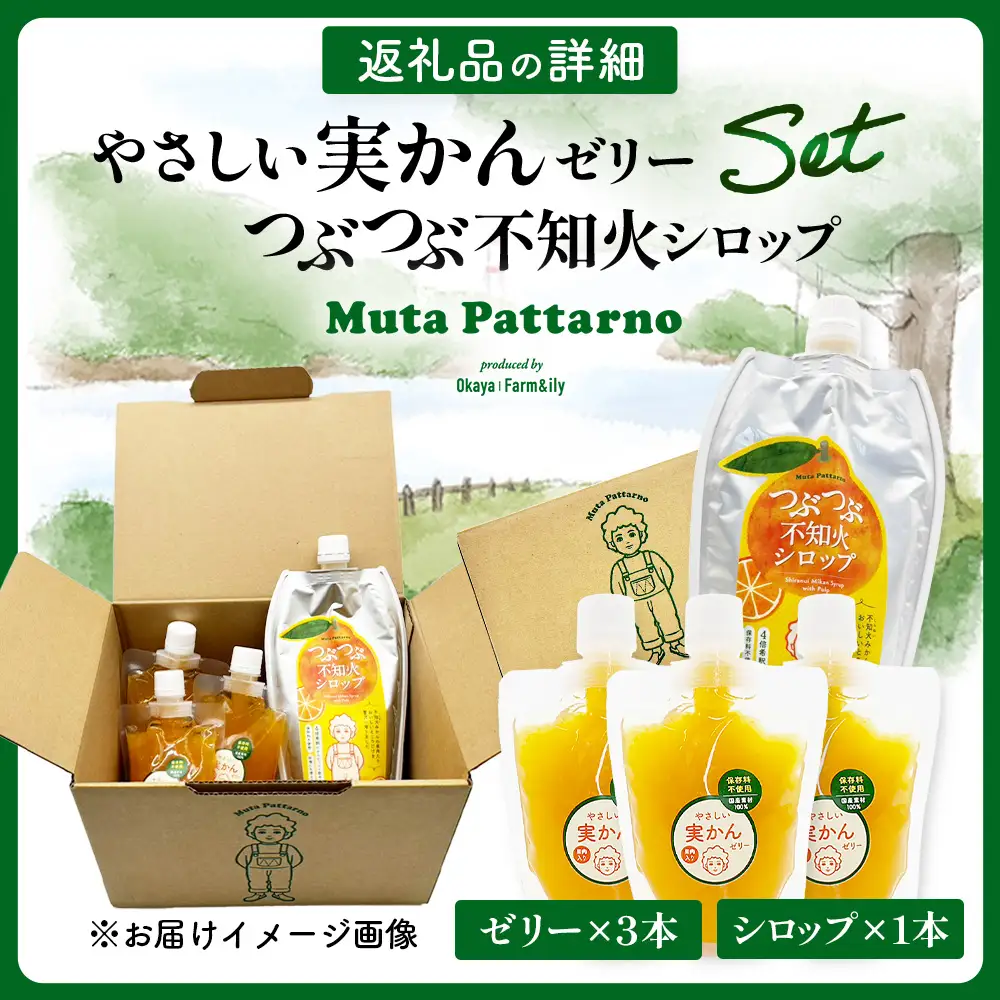 やさしい実かんゼリーとつぶつぶ不知火シロップセット 温州みかん 不知火 保存料不使用 B-912