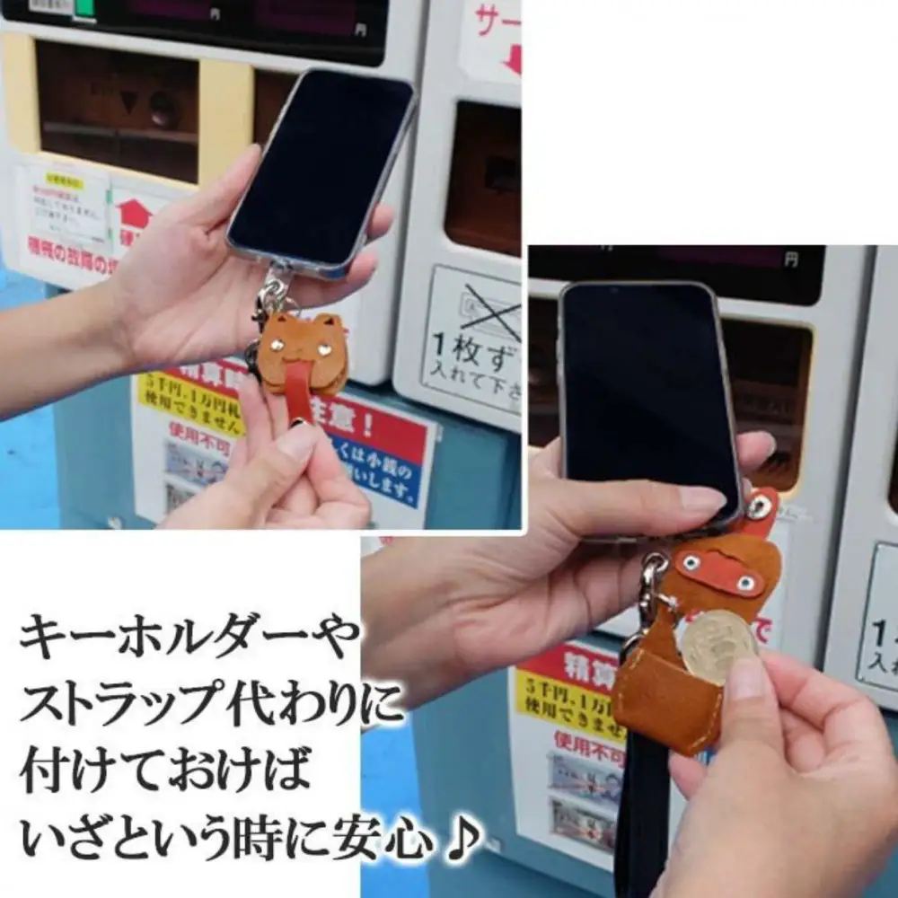 KUROKAWA 猫の手も借りたい コインケース 財布  小銭入れ 本革カラフル【ホワイト】