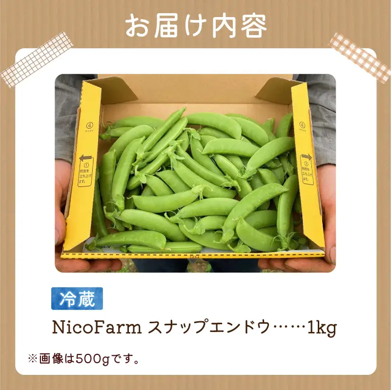 【先行予約6月上旬】甘くてシャキシャキ！スナップエンドウ 1kg えんどう豆_Y124-0048