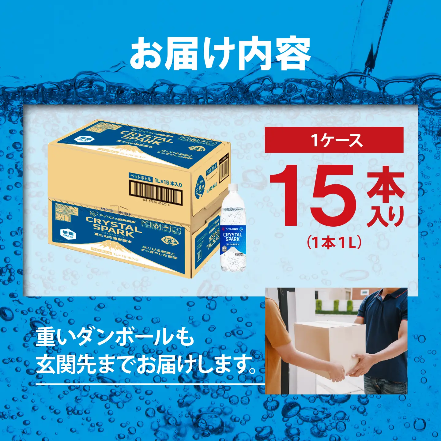 強炭酸水 6ヶ月定期便 1L×1箱 15本入 炭酸