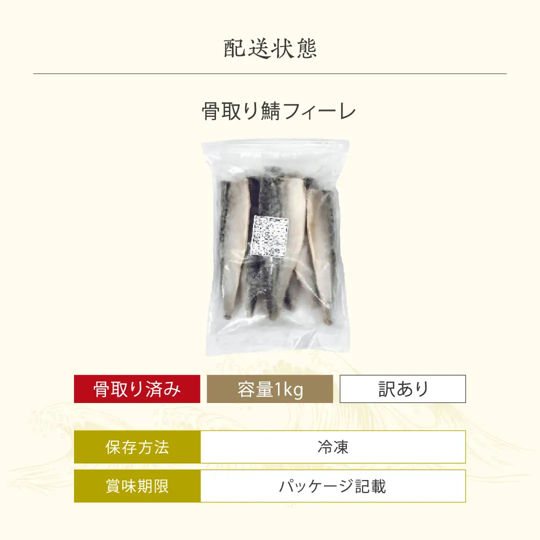 訳あり 骨取り サバ 切り身 (無塩) 1kg ＜定期便3ヶ月＞ [001-t3-c022_(20)] 