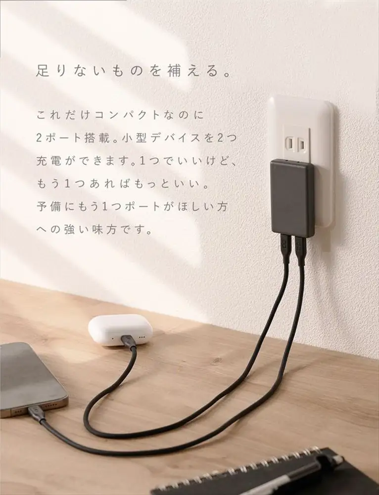 CIO 充電器 小型 急速充電 コンセント タイプC iPhone iPad Mate Charger 003 ライトブラック [2697]