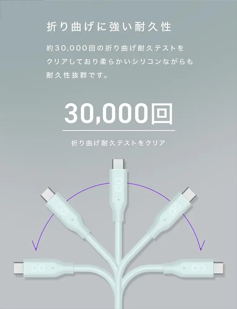 CIO ケーブル 充電 iPhone スマホ スマートフォン iPad ノートPC タブレット スパイラルシリコンケーブルCtoC 1m エアリーパープル [2704]