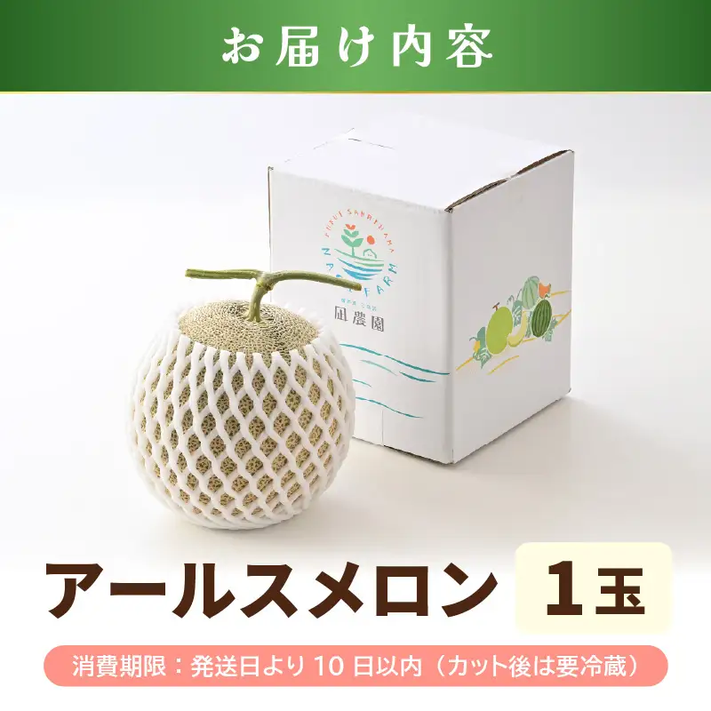先行予約  アールスメロン (緑肉) 1玉 糖度15度以上 2026年9月上旬以降順次発送予定 [A-22104]