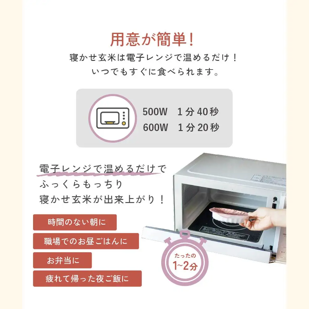 寝かせ玄米ごはんパック(160g×24食) 北海道旭川産ゆめぴりか100％使用_05528