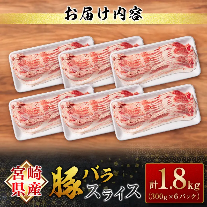宮崎県産豚バラスライス(計1.8kg)  肉 豚 豚肉 スライス 国産 小分け おすすめ 人気