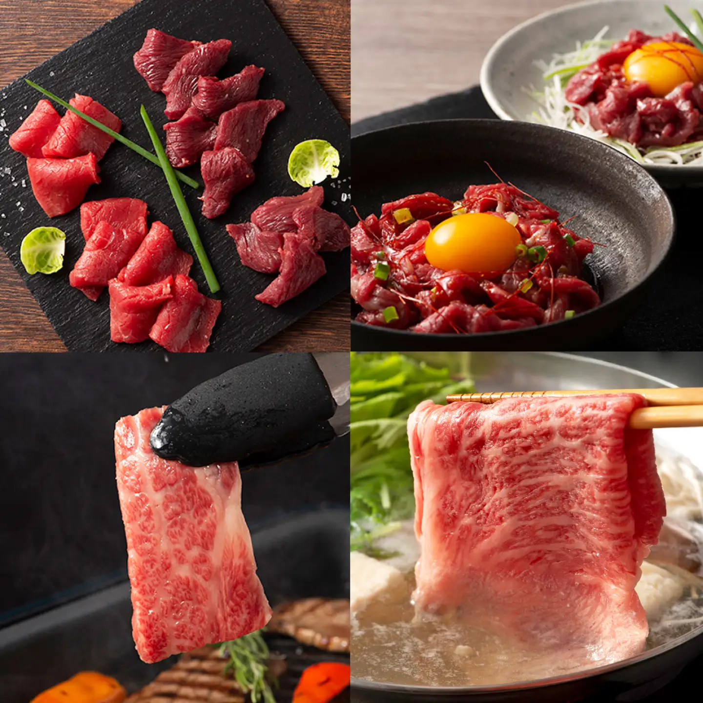 熊本特産馬刺しとくまもと黒毛和牛【藤彩牛】の贅沢食べ比べセット 計約580g【亀井通産株式会社】[AYBQ088]