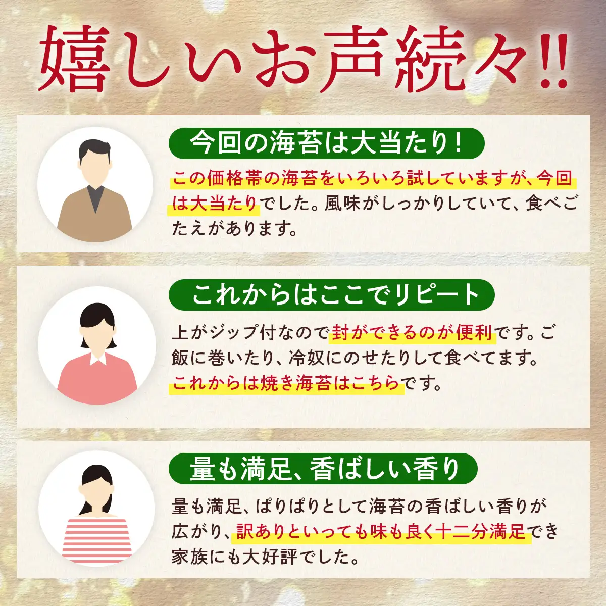 訳あり半切り海苔100枚　BA015