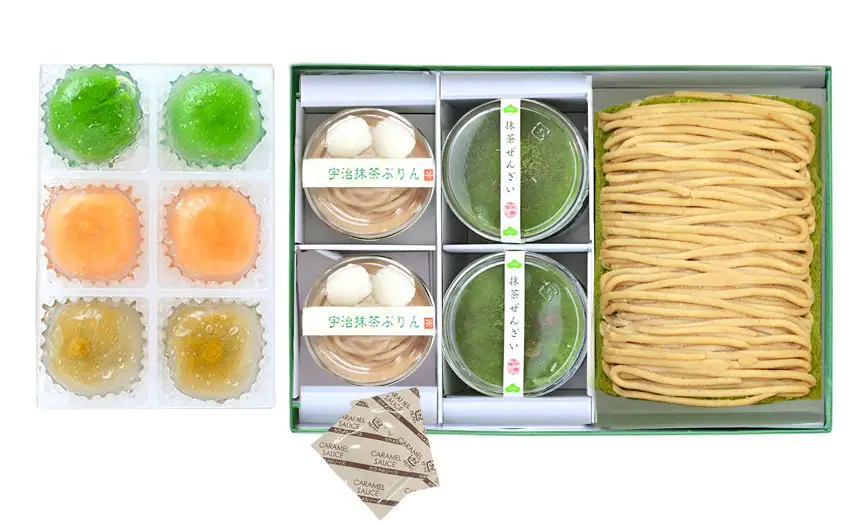 京都・東山茶寮 宇治抹茶と栗のスイーツセット 抹茶スイーツ