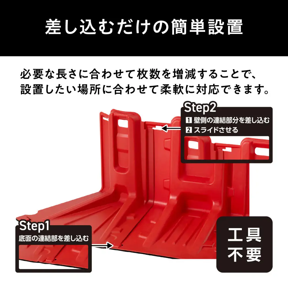 止水板 外カーブタイプ FCB-61C レッド