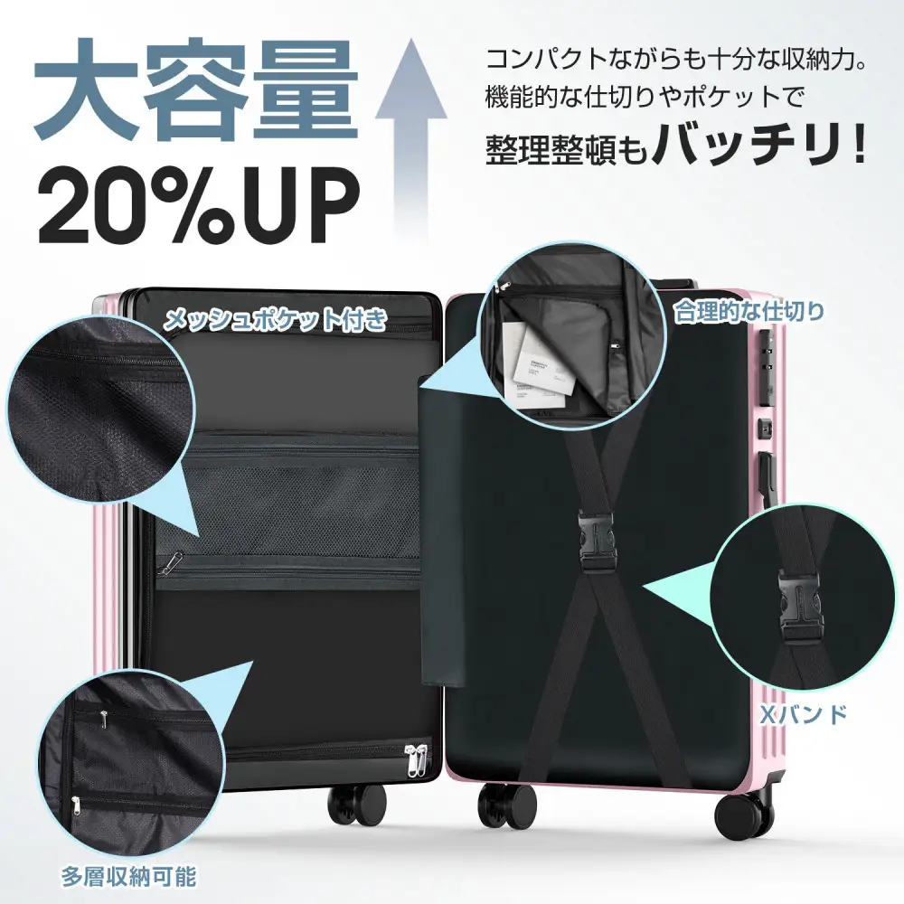 スーツケース  701    Mサイズ　ピンク
