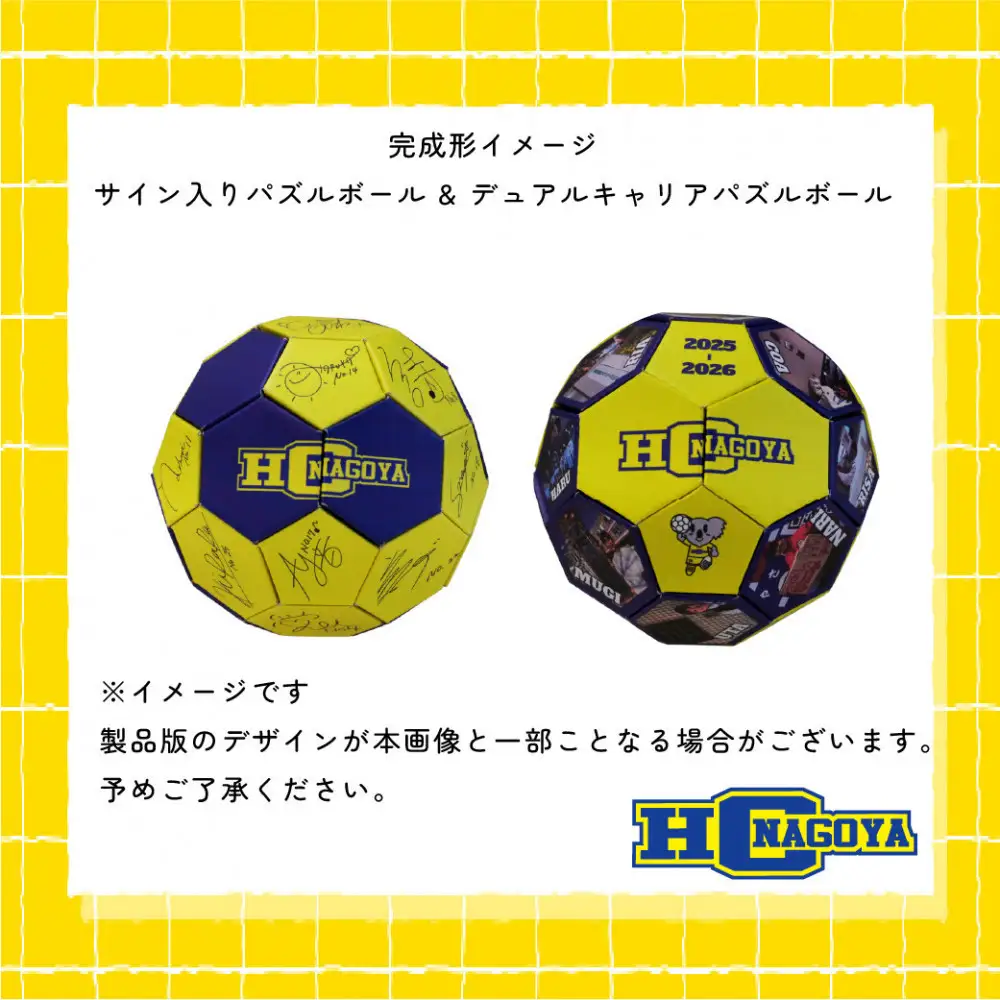 HC名古屋 2025-2026シーズン 全選手サイン入り スペシャルパズルボール＆デュアルキャリア パズルボール 【トップスポーツチーム活動支援事業寄附金専用】