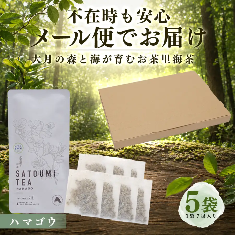 広葉樹のお茶 里海茶 ハマゴウ 5袋 35パック入り カフェインフリー ハマゴウティー お茶 ティー ティーパック 自然栽培 野草茶 ボタニカルティー 飲料 高知県 大月町