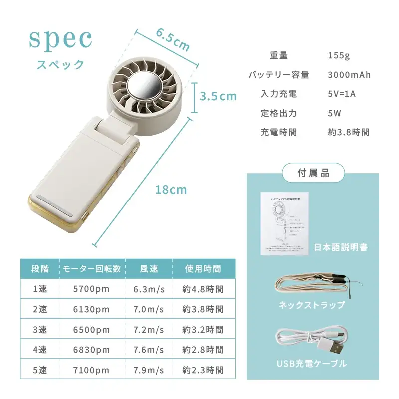 クリップ式 ハンディファン 冷却プレート 強風 軽量 無段階調整 3way クリップ 扇風機 卓上 小型 冷却 充電式 小型扇風機　（イチゴミルク）　rise888