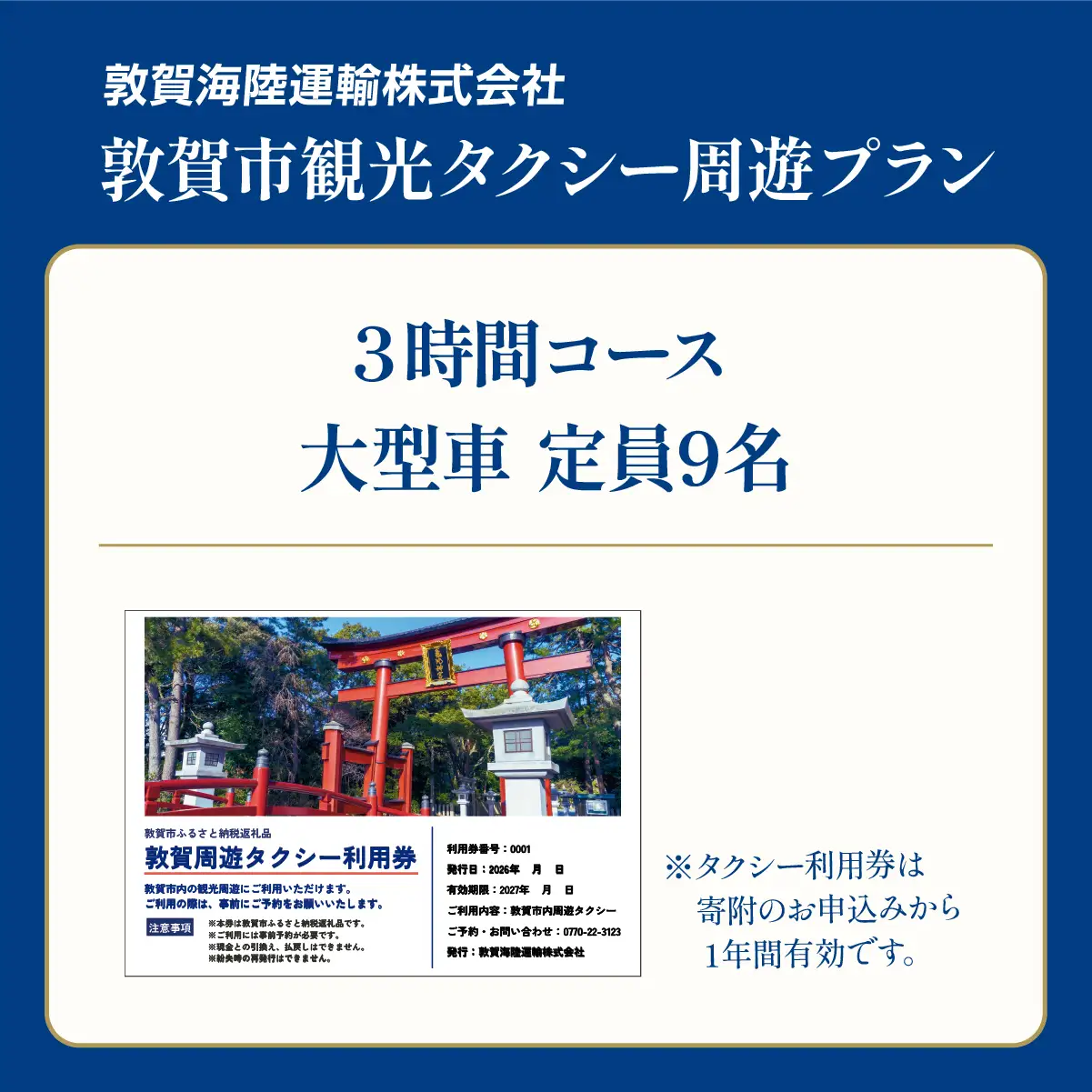 観光タクシー 周遊プラン 3時間 特定大型車 定員9名 [067-a005]