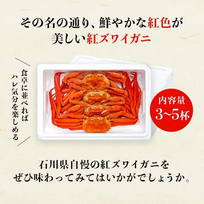 2026年10月発送【訳あり】金沢港より直送！ボイル紅ズワイガニ 3～5杯セット かに 蟹