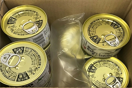 柳だこ味付缶とカラスガレイえんがわ味付缶 A-18010
