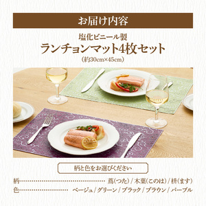 お手入れ簡単！ビニール製ランチョンマットセット[036T02]