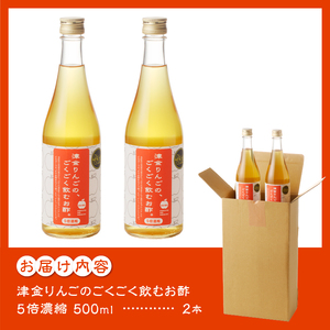津金りんごのごくごく飲むお酢。5倍濃縮　500ML×２本 飲むお酢 津金りんご 500ml×2本 5倍濃縮 お酢 りんご酢 飲みやすい お酢活 健康 ヘルシー ふじりんご 果実酢 ドレッシング ビネガー 山梨県 北杜市産 久保酒店 母の日 父の日 [h062]