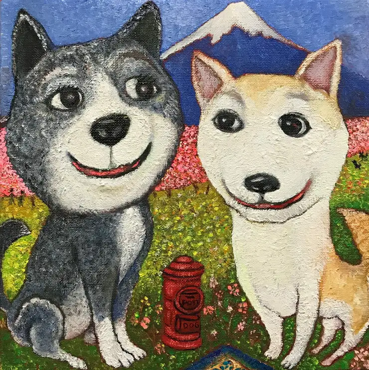 アーティストが『愛しいペットのポートレート』描きます 6号サイズ スクエア 410×410mm【アート 6号サイズ　油絵 横井山泰 美術 作家 410×318mm スクエア 神奈川県 小田原市 ペット ペット】