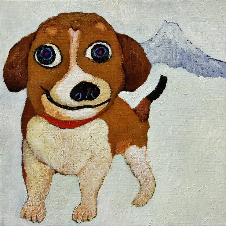 アーティストが『愛しいペットのポートレート』描きますサムホールサイズ スクエア 227×227mm【アート サムホールサイズ　油絵 横井山泰 美術 作家  227×227mm スクエア 神奈川県 小田原市 ペット ペット】