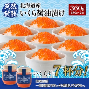 10営業日以内発送！】 北海道産 天然秋鮭 いくら醤油漬け360g(180g×2