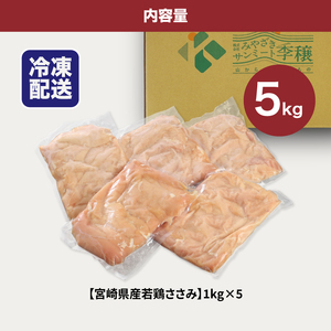 宮崎県産若鶏ささみ　1kg×5パック  K16_0045_2