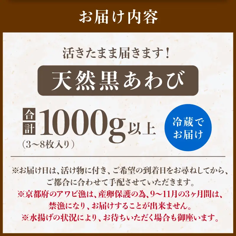 天然黒あわび合計1kg！活けあわび｜鮑