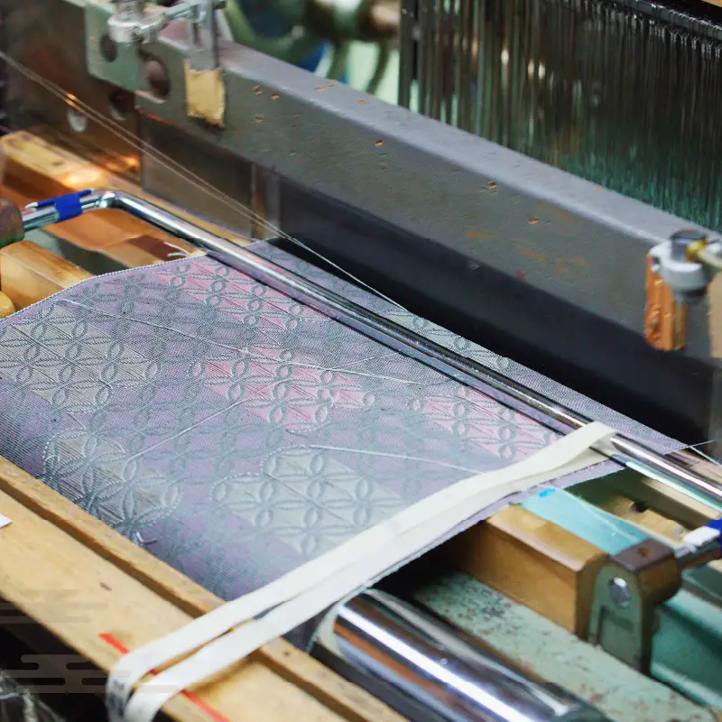 丹後帯 半幅帯「七宝」（赤）