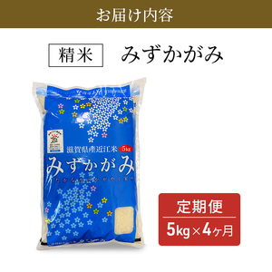 【寄附額見直しました】 定期便 米 5kg×4ヶ月 みずかがみ 豊かな郷の近江米 令和7年産 米 こめ