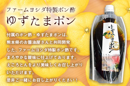 えころとん・豚肉4種(計1050g)　ゆずたましゃぶセット《60日以内に出荷予定(土日祝除く)》熊本県産 有限会社ファームヨシダ