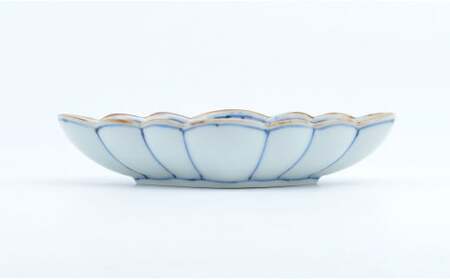 有田焼 菱型菊割向付 流水花・花唐草 2個セット【まるぶん】食器 器 うつわ 磁器 陶磁器 皿 プレート 取皿 盛皿 2枚 セット 染付 青 藍 ブルー 電子レンジ対応 35000円 AA35-337