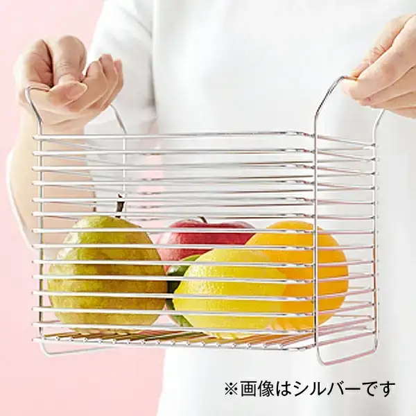 [ハナウタ] おしゃれなステンレス製キッチン用品 キッチンバスケットL ローズゴールド 燕三条製 【039P002】