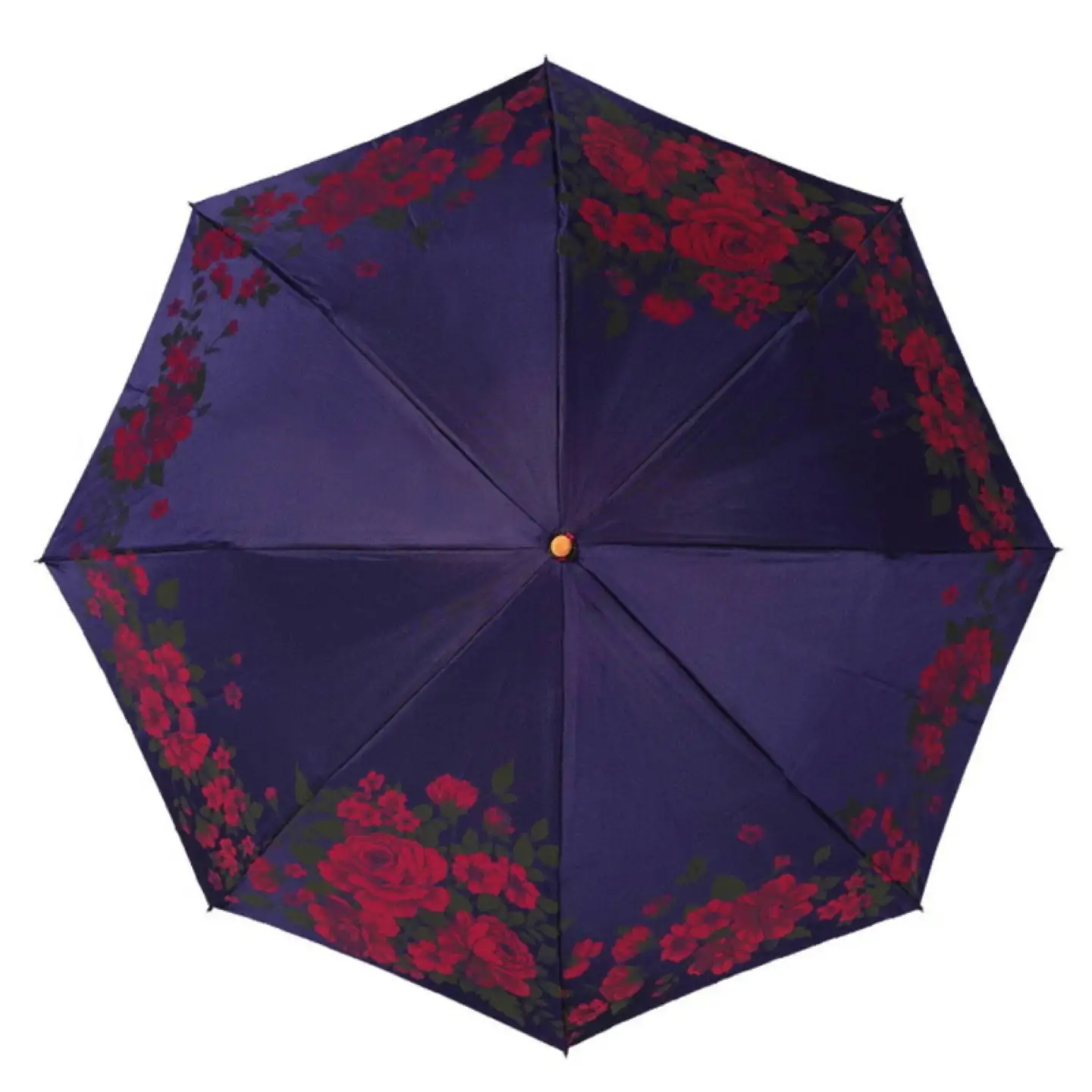 【槙田商店】晴雨兼用折りたたみ傘　絵おり　大ばら　ネイビー
