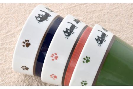 【波佐見焼】ねこちゃん くらわんか 茶碗・カップ 各3色 計6点セット 食器 皿 【新生和】 [DE14] 波佐見焼
