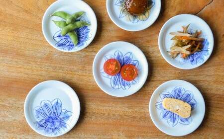 有田焼 鉄仙シリーズ 小皿(青) 2枚セット 聡窯 A12-168