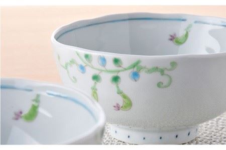 【波佐見焼】えんどう ミニ丼 どんぶり 2個組 食器 皿 【藍水】 [GB22]  波佐見焼