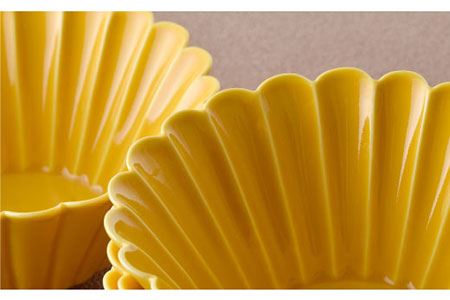 【陶器市特集】【波佐見焼】菊型 中鉢 ボウル 5点セット（黄） 食器 皿 【洸琳窯】 [GE25]  波佐見焼