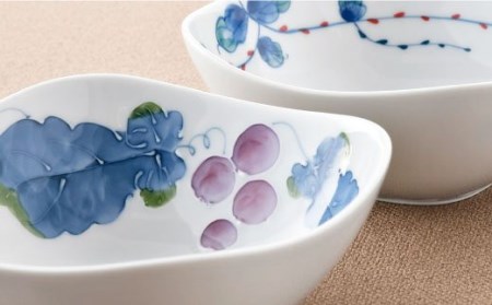 【波佐見焼】水引草・マスカット 正角 ボウル セット 食器 皿 【松幸陶芸】 [HB33] 波佐見焼