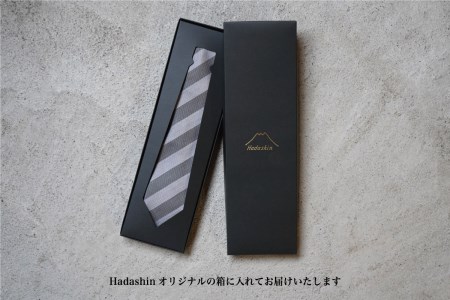 【Hadashin】トップ糸ネクタイ 203 (グレー)　ネクタイ シルク プレゼント フォーマル ビジネス 