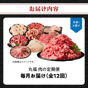 丸福 肉の定期便（12回／毎月）｜牛肉定期便【Z042】