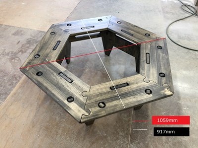 AV19　ヘキサゴンテーブル　【 机 テーブル インテリア 木製 木目 持ち運び 組み立て 簡単 アウトドア キャンプ 】