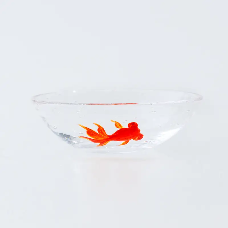 ガラス作家 松尾具美＞金魚豆皿 硝子 ガラス 小皿 皿 金魚 松尾具美