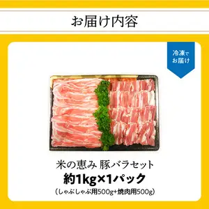米の恵み 豚バラセット 約1kg A02012