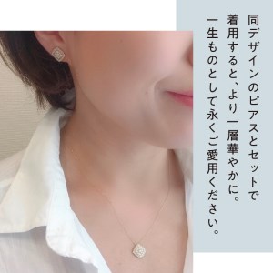 [MADE IN KOFU]K18 ダイヤパヴェスクエアネックレス TI-655