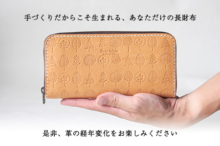 wood press ラウンドファスナー 長財布 革長財布 レザークラフト Lazy fellow《受注制作につき最大1カ月以内》 熊本県大津町