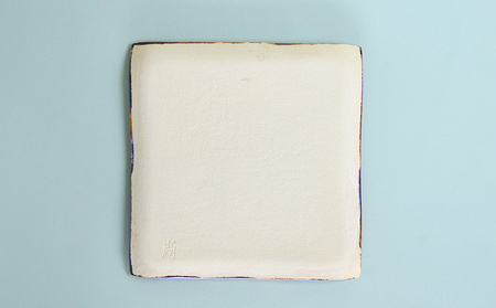 コバルトブルー唐草模様 角皿1枚【尚工房】