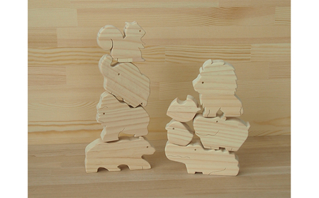 かわいい　Animalつみき 工芸品 玩具 