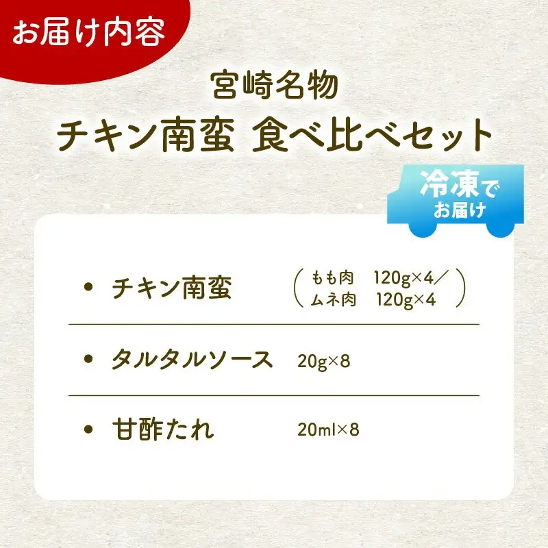 チキン南蛮 8枚(鶏肉 もも肉4枚・ムネ肉4枚)食べ比べ 鶏肉